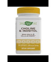 Nature's Way Choline & Inositol - 1,000 mg - Supports Brain Health & Cellular Energy* - Choline Bitartrate - Gluten Free - 100 Capsul Usa Version 3947 (Renksiz)