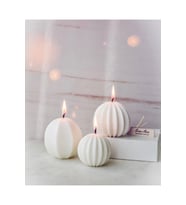 3'lü Soya Wax Kokulu Geometrik Küre Mum Seti (Çok Renkli)