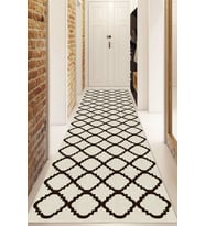 Dijital Baskılı Kaymaz Taban Yıkanabilir Modern Yolluk Ve Koridor Halısı NDU-SD-511 (Krem)