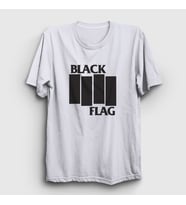 Presmono Unisex Beyaz Logo Metal Black Flag T-Shirt 476050tt