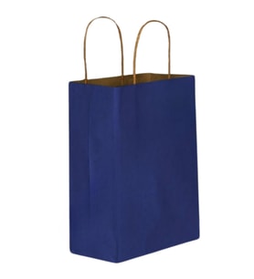 Burgu Saplı Lacivert Kağıt Çanta 32x40x12cm  50 ADET
