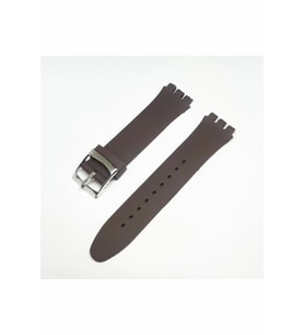 17mm Swatch Uyumlu Chrono Model Slikon Saat Kordonu - KAHVE