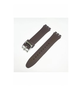 17mm Swatch Uyumlu Chrono Model Slikon Saat Kordonu - KAHVE