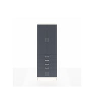 Arges Dolap 4 Raflı 4 Çekmeceli 4 Kapaklı 88x30x243 Aytaşı-Antrasit