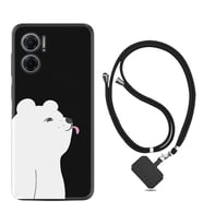 Xiaomi Redmi Note 11E Kılıf Silikon Boyun Askılı İpli Desenli Silikon Panda Sevimli 1738