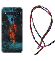 TCL 10L 10 Plus 10SE 20E 20SE 30 L7 Kılıf Boyun Asklı Rasta Silikon Astronot Smoke 1769