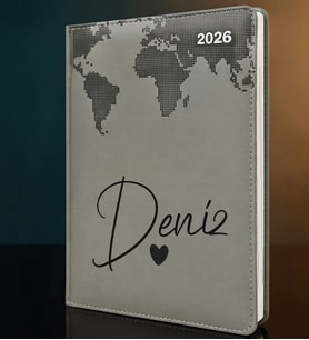 BK Gift Kişiye Özel İsimli Termo Sert Kapak 2026 Gri Ajanda -13, Öğretmenler Günü Hediyesi, Yeni İş Hediyesi