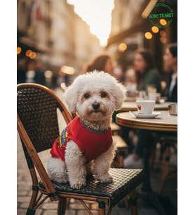 Yürüyen Karizma Desenli Kedi ve Köpek Kıyafeti–Sevimli Evcil Hayvan Tişörtü Elbisesi, Farklı Renklerde (Kırmızı)
