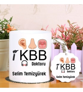 Kbb Doktorlarına Özel  Kupa Bardak ve Anahtarlık Hediye Seti (Model 1)