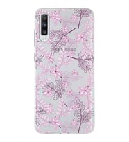 Samsung Galaxy A70s  Uyumlu Kapak Floral Pudra Tasarımlı Şeffaf Silikon Kılıf