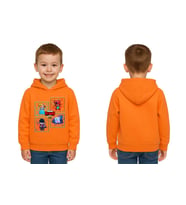 Unisex  Baskılı brawl stars Çocuk Swaetshirt Kapüşonlu 3 İplik Şardonlu (Turuncu)