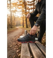 Enoch Erkek Siyah Kırmızı Waterproof Outdoor Trekking ve Dağ Yürüyüş Ayakkabısı