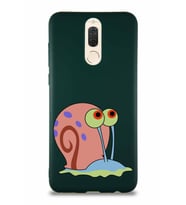 Huawei Mate 10 Lite Soft Premier Kapak Salyangoz Gary Tasarımlı Silikon Kılıf - Yeşil (Şeffaf)