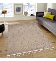 Dekoratif Yumuşacık İskandinav Desenli Salon Oturma Odası Antre Halısı Yolluk Vizon