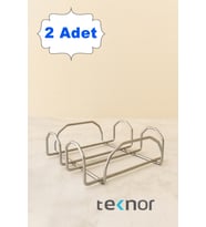 2'li Özel Tasarım Kare Peçetelik (Krom)