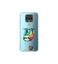 Tecno Camon 16 ile Uyumlu Splash Tembel Hayvan Tasarımlı Şeffaf Silikon Kılıf