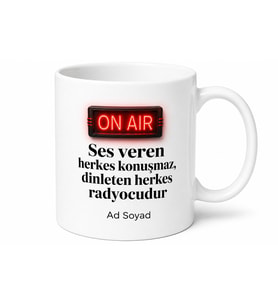 Radyo Programcısına On Air Yayındayız Işığı Esprili Hediye Kupa Bardak