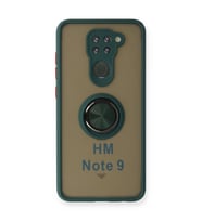 Xiaomi Redmi Note 9 Kılıf Montreal Yüzüklü Silikon Kapak - Yeşil