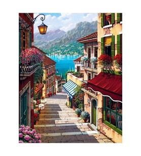 Denize Çıkan Sokak Çerçeveli 90x110 Sayılarla Boyama Hobi Seti