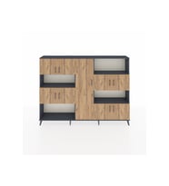 Arges Dolap 10 Raflı 9 Kapaklı 220x30x163 Antrasit-Çam/Antrasit