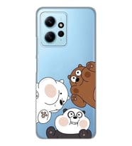 Redmi Note 12 4G Uyumlu Kafadar Ayılar Desenli Şeffaf Telefon Kılıfı