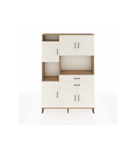 Arges Gardrop 8 Raflı 2 Çekmeceli 6 Kapaklı 132x30x195 Çam-Aytaşı