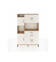 Arges Gardrop 8 Raflı 2 Çekmeceli 6 Kapaklı 132x30x195 Çam-Aytaşı