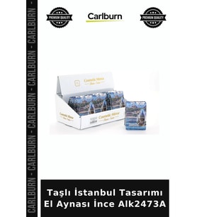 Özel Üretim Hediyelik Şık Taşlı İstanbul Tasarımı El Aynası İnce Alk2473A