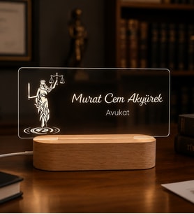 Avukata Hediye Kişiye Özel Led Masa İsimliği- Hukuk Temalı Ofis Hediyesi- Yeni Mezun Hediyesi