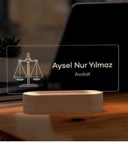 Avukata Hediye Kişiye Özel Led Masa İsimliği- Hukuk Temalı Ofis Hediyesi- Yeni Mezun Hediyesi