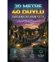 20 Metre 40 Duy Organizasyon Seti E27 Dış Mekan Uyumlu 220V Bahçe Teras Festoon Ampulsüz Yoğun Işık