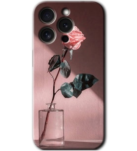 İphone 15 Pro Kılıf HD Desen Baskılı Kılıf - Retro Gül
