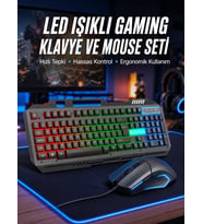 Işıklı Oyuncu Q Klye Mouse Seti Siyah Oyuncu Klye Yeni Nesil