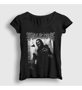 Presmono Kadın Siyah Dani Metal Cradle Of Filth T-Shirt 526840tt
