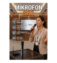UHF Çift Kablosuz Mikrofon Seti – Dijital Göstergeli Alıcı