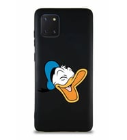 Samsung Galaxy Note 10 Lite Soft Premier Kapak Donald Duck-E Tasarımlı Silikon Kılıf - Siyah (Şeffaf)