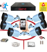 6' lı Yapay Zeka Destekli Araç,Yüz,İnsan ve Hareket Algılayan 5 Mp Lens 1080P 36 IR LED Metal Kasa Güvenlik Kamerası Seti_BS 236