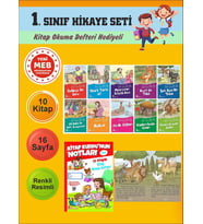1.Sınıflar İçin Okumayı Sevdiren 10 lu Hikaye Seti 2 (Kitap Okuma Defteri Hediyeli)