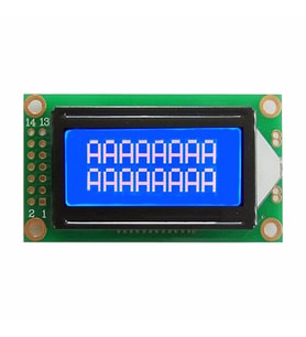 0802A 8x2 Karakter Lcd Modül Mavi Backlight Display Ekran 2 Satır