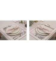Faralya Life %70 Pamuk %30 Polyester 2'li Amerikan Servis Seti 35x50 cm Şal Desenli Pamuklu (ÇokluRenk)