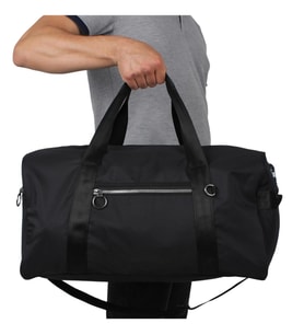 Bagacar 50x24x24Cm Siyah Paraşut Kumaş Plaj Spor ve Seyahat Çantası