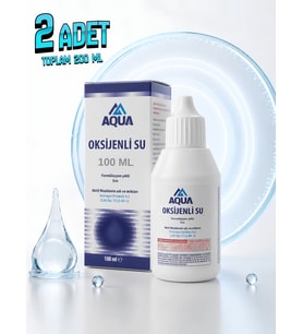 AQUA MED 2 Adet Oksijenli Su 100 ML Hidrojen Peroksit Yara Kesik İlk Yardım Antiseptik Medikal Kullanım Temizlik Hijyen Suyu