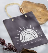 BK Gift Yaz Temalı Antrasit Halat Saplı Kumaş Plaj Çantası -24, Baskılı Omuz Çantası, Alışveriş Çantası, Arkadaşa Hediye, Sevgiliye Hediye