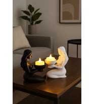Dekoratif Denizkızı LED Mumluk (Siyah)