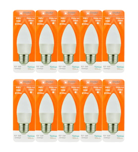 (10 Adet) Osaka 9W (70W) Beyaz Işık E27 Duylu (Kalın Duy) Led Ampul