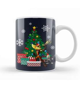 Rachet And Clank Around The Christmas Tree Kupa Bardak Porselen
