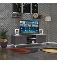 Kenzlife televizyon sehpası berlin 120 gri tv ünitesi raflı (Karışık)