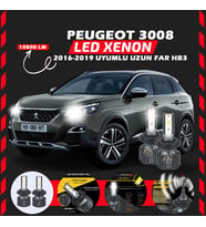 Peugeot 3008 2016-2019 Uzun Far Uyumlu Şimşek Etkili Led Xenon Premium Series HB3