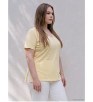 LCW Curve Sarı Büyük Beden %100 Pamuklu Kadın Tişört