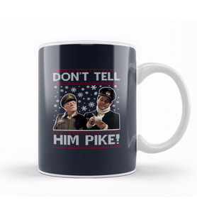 Dads Army Don't Tell Him Pike Christmas Knit Pattern Kupa Bardak Porselen